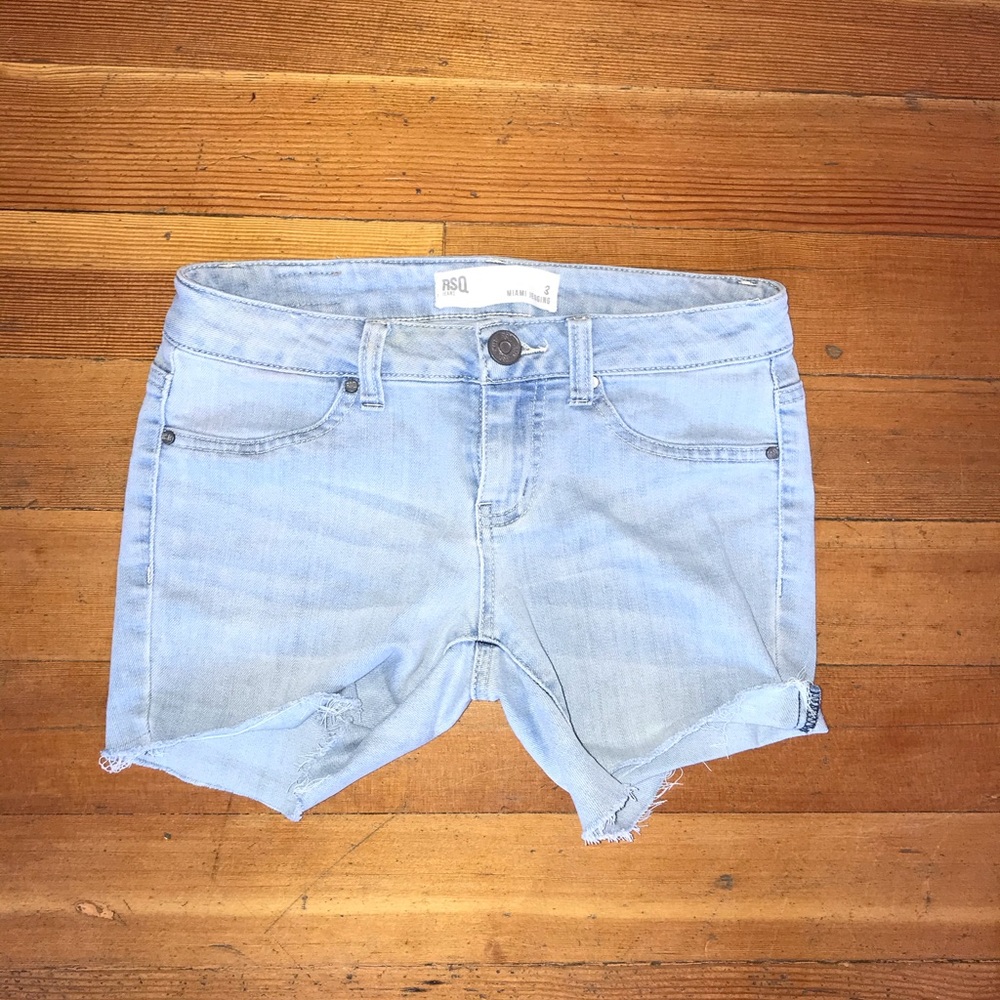 blue shorts